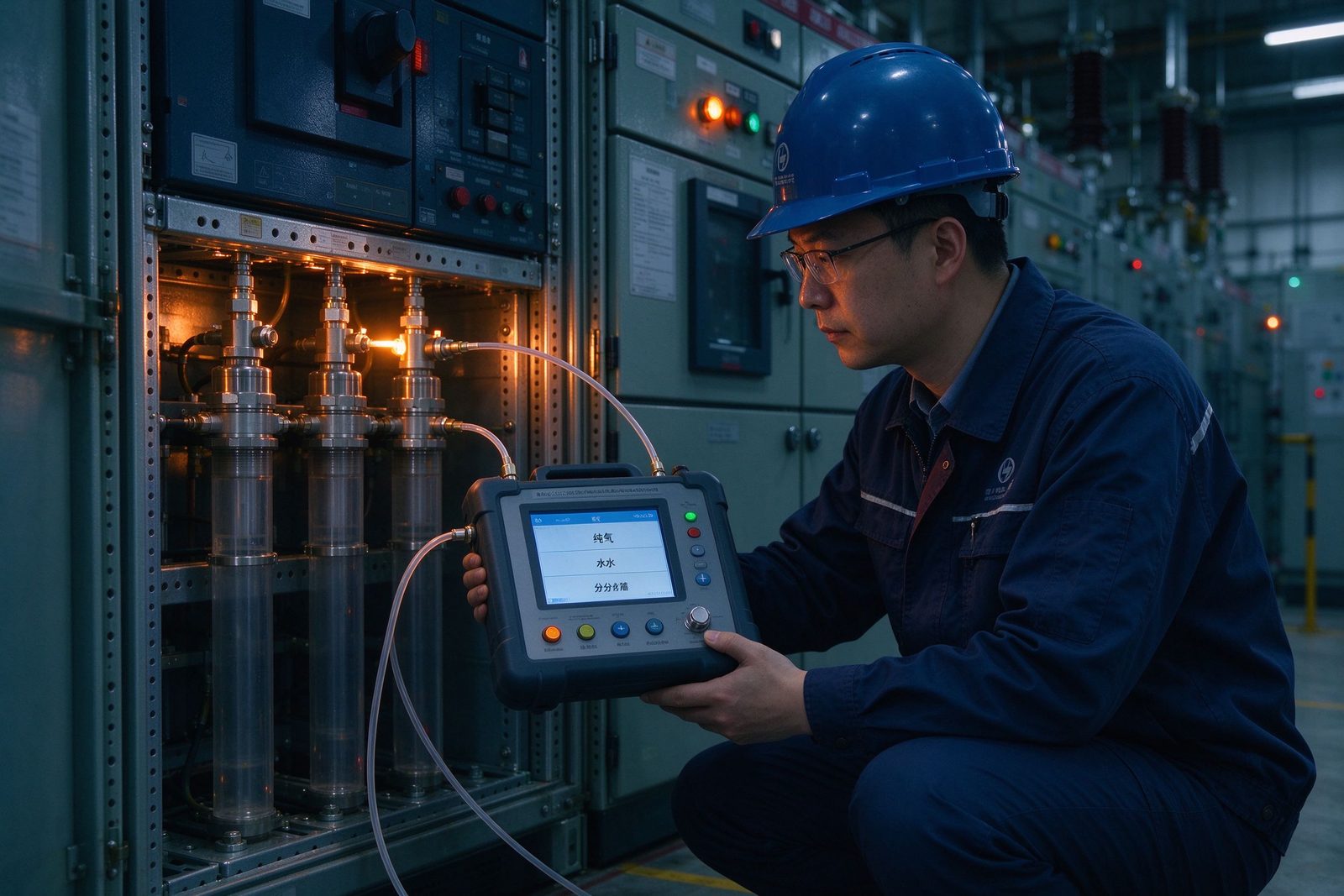 六氟化硫综合测试仪在开关柜例行试验现场检测